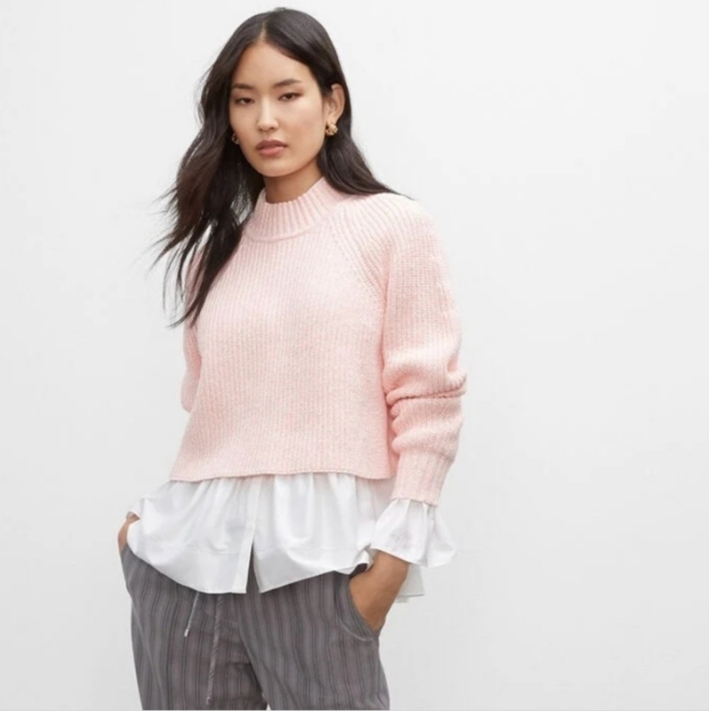 New Club Monaco Pink Crop Sweater Size M - Picture 2 of 13